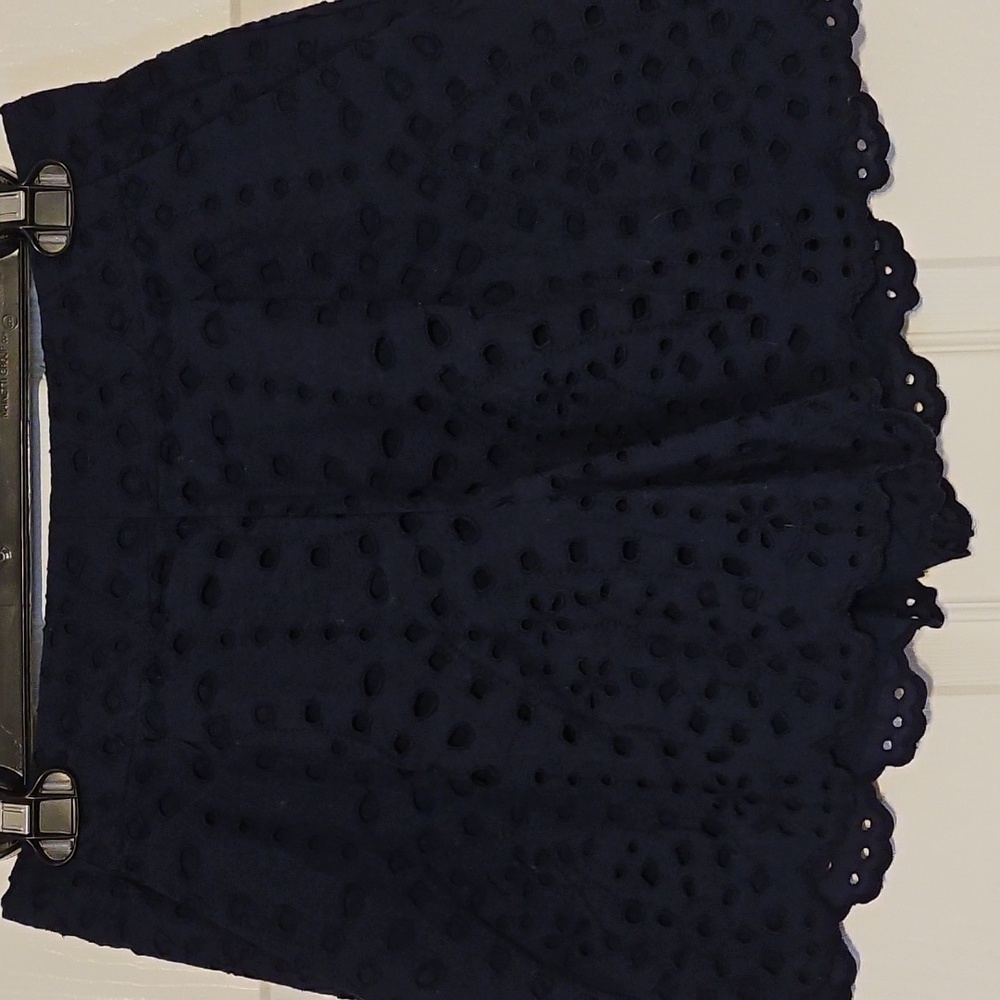 LOFT Women's High Waist Eyelet Navy Shorts NWT